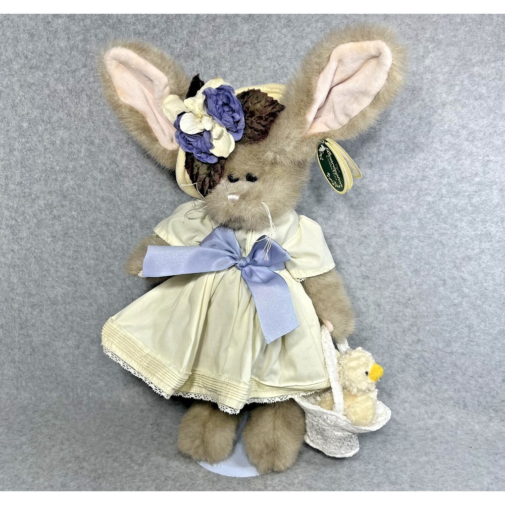 Vintage Bearington Collection Tulip Ducky Bunny Plush Basket Easter Limited 1077